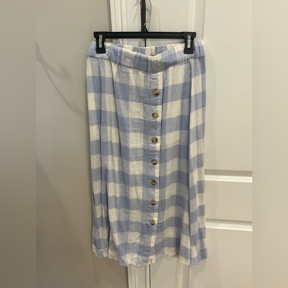 Madewell gingham midi skirt